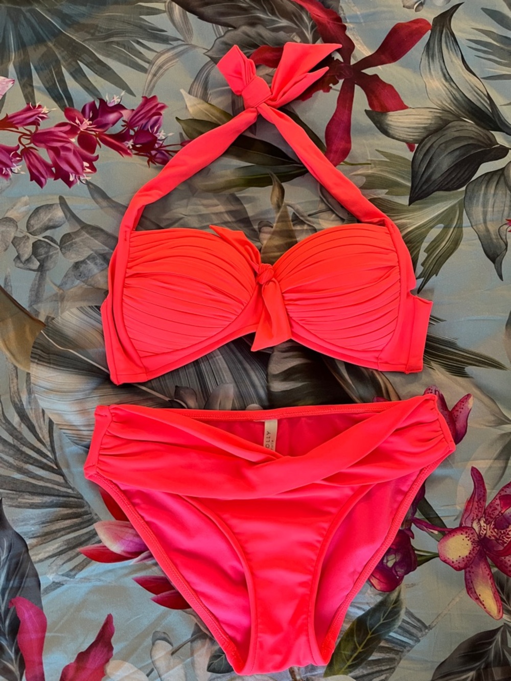 Seafolly Neon Coral Twist Front Bikini Top